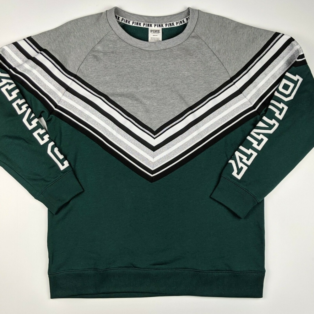 VS Pink Pullover Sweatshirt Medium Metallic